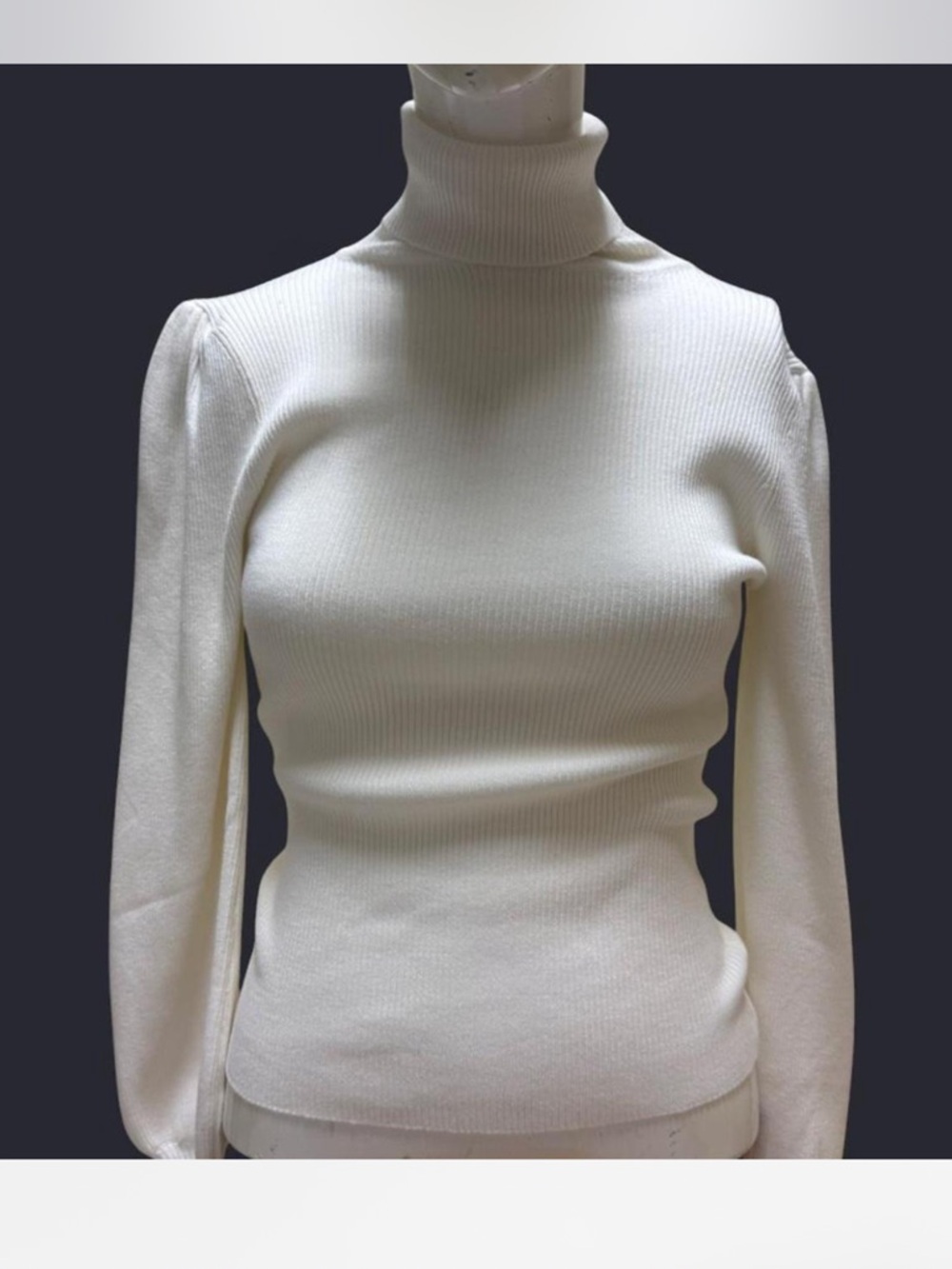 Fashion Nova white  Ribbed Turtleneck Sweater